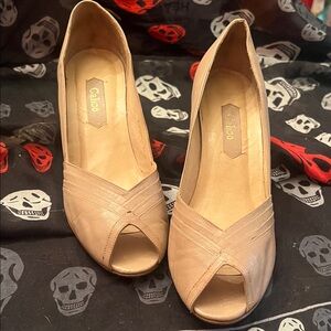 Calico Women's Peep Toe Heels - Beige